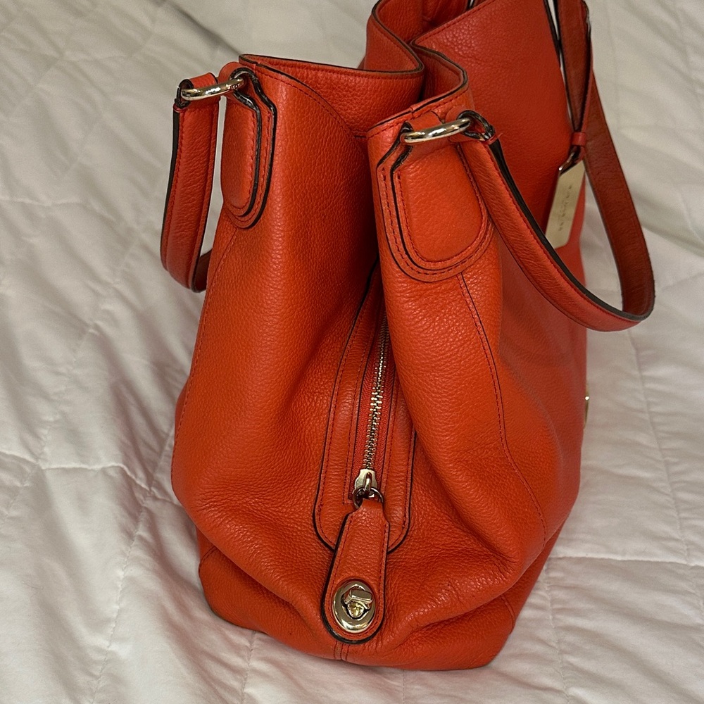Coach Vibrant Orange Edie Leather Shoulder Bag - Picture 4 of 16